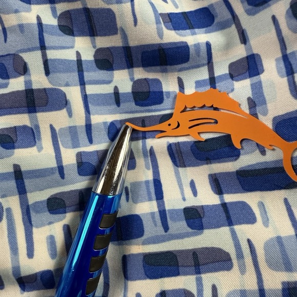 Tommy Bahama Blue and White Swim Trunks - Picture 3 of 12